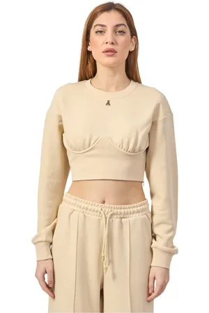 Patrizia Pepe Sweatshirts & Hoodies, Dames, , M, Katoen, Trui met Beugel Onder de Borst