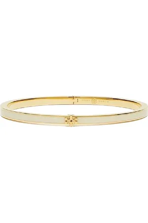 Tory Burch Accessoires, Dames, Wit, S, Verguld armband Kira