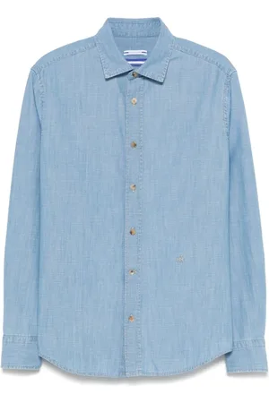 Jacob Cohen Overhemden, Heren, Blauw, M, Katoen, Casual overhemd