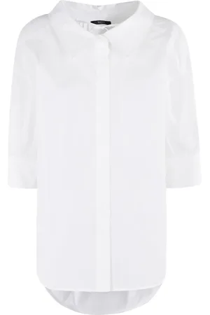 SEVENTY BY SERGIO TEGON Blouses & Shirts, Dames, Wit, M, Katoen, Stretch katoenen popeline overhemd