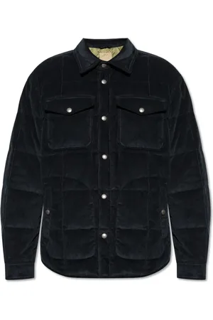 Woolrich Jassen, Heren, Blauw, L, Corduroy Down Jacket