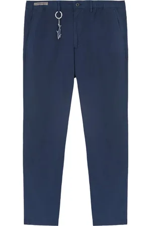 Paul & Shark Broeken, Heren, Blauw, L, Katoen, Casual Chino Broek met Coulisse