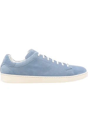 Kiton Schoenen, Heren, Blauw, 42 EU, Suède, Lichtblauwe Suède Vetersneakers