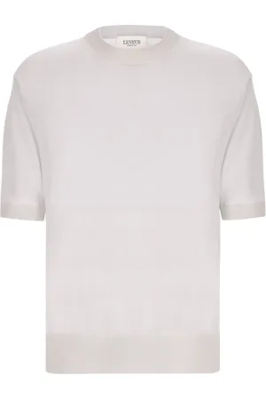 LANEUS Truien, Heren, Wit, XL, Ronde hals gebreid T-shirt