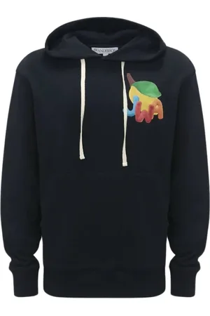 J.W.Anderson Sweatshirts & Hoodies, Dames, Zwart, S, Katoen, Hoodie met Citroenprint