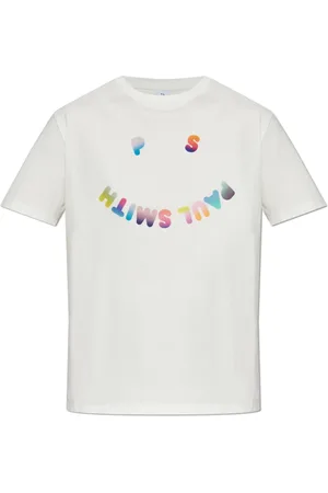 Paul Smith Tops, Dames, Wit, M, Katoen, T-shirt met geprint logo