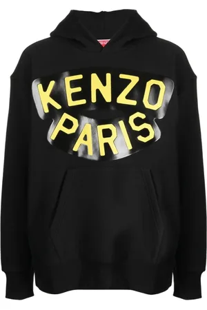 Kenzo Sweatshirts & Hoodies, Heren, Zwart, S, Katoen, Zwarte Hoodie met Dierenprint