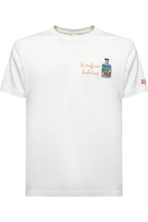 MC2 SAINT BARTH Tops, Heren, Wit, M, Katoen, Witte Katoenen T-shirt met Borduurwerk