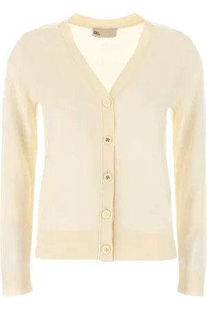 Tory Burch Truien, Dames, , L, Wol, Logo-Buttons Knit Cardigan