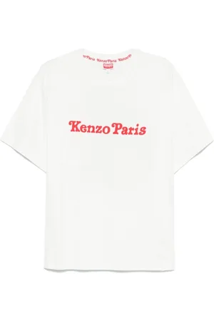 Kenzo Tops, Heren, Wit, XL, Katoen, T-shirt met ronde hals