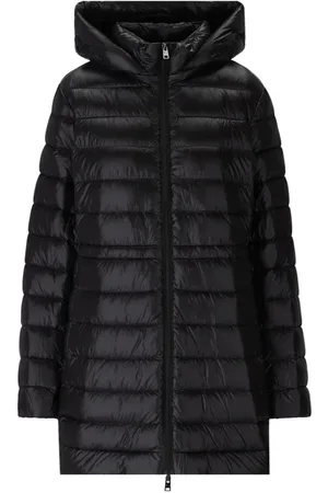 Woolrich Mantels, Dames, Zwart, S, Lange militaire jas met uitneembaar gewatteerd binnenjack