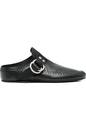 ANN DEMEULEMEESTER Schoenen, Dames, Zwart, 39 EU, Zwarte Gesp Detail Amandel Teen Schoenen