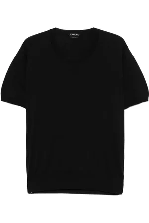 Tom Ford Truien, Heren, Zwart, 2Xl, Wol, Rondgebreide Trui met Ronde Hals