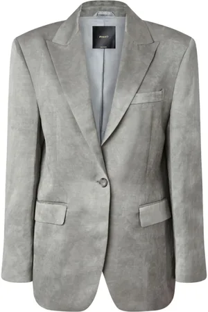 Pinko Jassen, Dames, Grijs, 2Xs, Linnen, For You Jasje