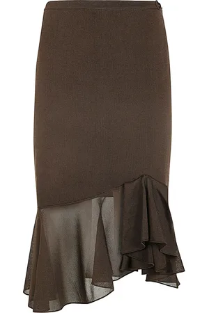 Tom Ford Rokken, Dames, Bruin, M, Gebreide Midi Rok