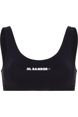 Jil Sander Tops, Dames, Blauw, S, Logo Top met Elastiek