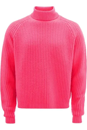 J.W.Anderson Truien, Dames, Roze, S, Wol, Roze wollen trui met raglanmouwen