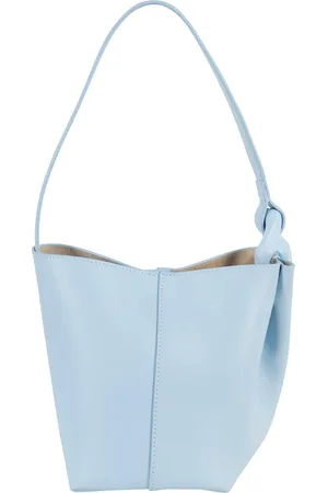 J.W.Anderson Tassen, Dames, Blauw, ONE Size, Leer, Corner Bucket Bag
