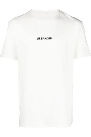 Jil Sander Tops, Heren, Wit, XL, Katoen, Logo T-shirt