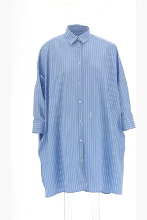 Jil Sander Kleedjes, Dames, Blauw, S, Katoen, Sunday Overhemdjurk