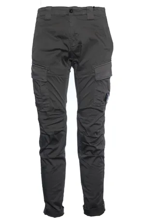 C.P. Company Broeken, Heren, Grijs, M, Katoen, Sateen Cargo Lens Broek Gerookte Parel