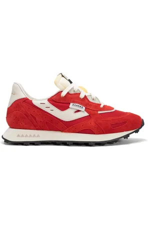 RUN OF Schoenen, Heren, Rood, 41 EU, Leer, Sneaker Crimson M