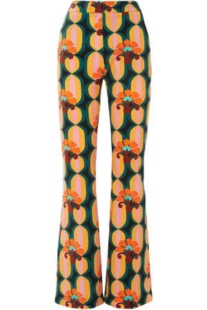 La DoubleJ Broeken, Dames, Veelkleurig, L, Opulente Arcturus Print Bootcut Broek