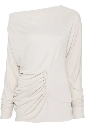 Khaite Tops, Dames, Wit, S, The Ciro Ruched Top
