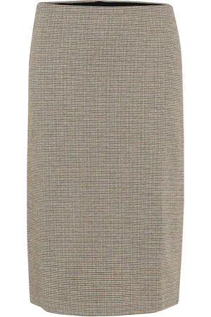 Part Two Rokken, Dames, Bruin, XL, Bruine Geruite Midi Rok