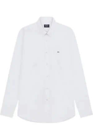 Paul & Shark Overhemden, Heren, Wit, M, Katoen, Shirt met logo-detail