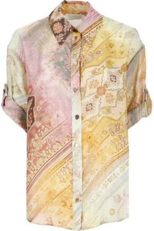 ZIMMERMANN Blouses & Shirts, Dames, Veelkleurig, L, Tallow Relaxed Shirt