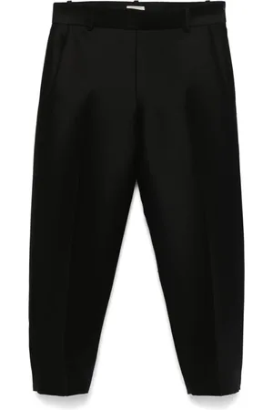Khaite Broeken, Dames, Zwart, S, Zwarte Zwarte Broek met Zijrits