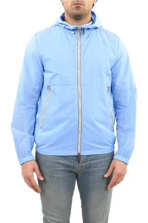 Woolrich Jassen, Heren, Blauw, M, Crinkle Windbreaker Jacket