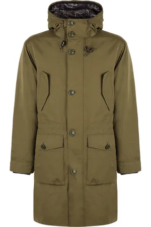 Woolrich Mantels, Heren, Groen, M, Katoen, Layered Hooded Parka Jacket