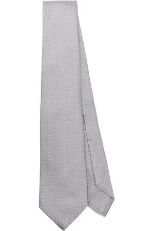 BARBA Accessoires, Heren, Grijs, ONE Size, Lichtgrijze Zijden Jacquard Stropdas