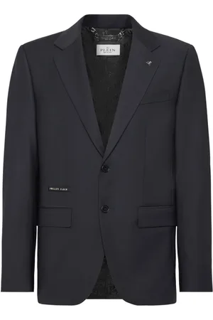 Philipp Plein Jassen, Heren, Blauw, 2Xl, Elegante Zwarte Blazer
