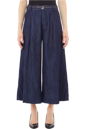 Liu Jo Broeken, Dames, Blauw, W30, Bermuda Flare Shorts