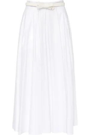 Elisabetta Franchi Rokken, Dames, Wit, M, Witte Geriemde Rok Go 12152E2-100