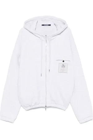 Jacquemus Sweatshirts & Hoodies, Heren, Grijs, M, Katoen, Heather Grey Zip-Up Jacket