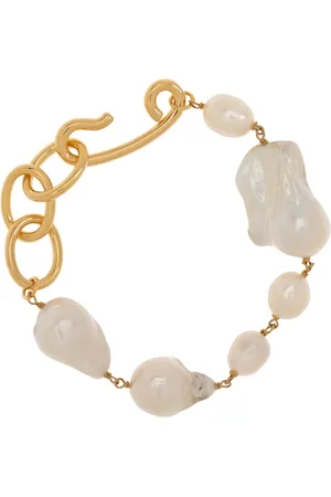 Jil Sander Accessoires, Dames, Geel, ONE Size, Armband met parels van
