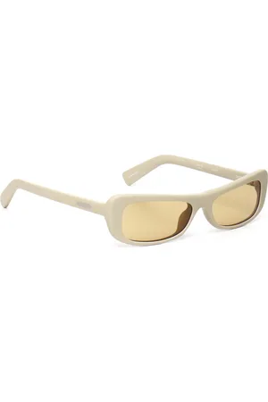 Jacquemus Accessoires, unisex, Wit, ONE Size, Botergele Lens UV Bescherming Zonnebril