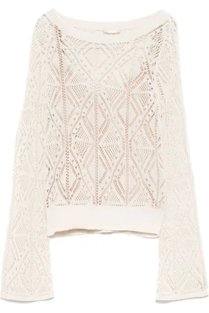 Liu Jo Truien, Dames, , M, Katoen, Naturale Sweater Stijlvol Comfortabel Casual Gezellig