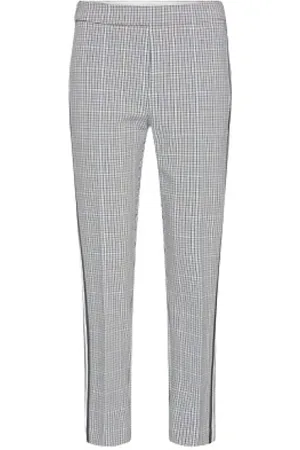 Tommy Hilfiger Broeken, Dames, Grijs, XS, Polyester, Geruite Chino`s