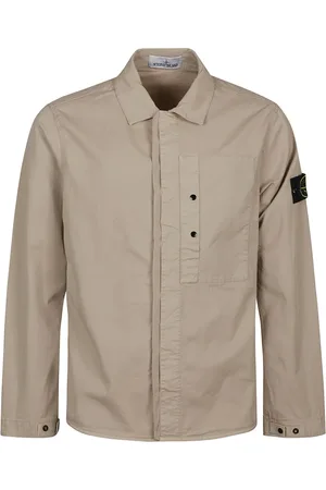 Stone Island Jassen, Heren, , L, Katoen, Stijlvol Overshirt