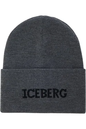 Iceberg Accessoires, Heren, Grijs, ONE Size, Wol, Wollen muts
