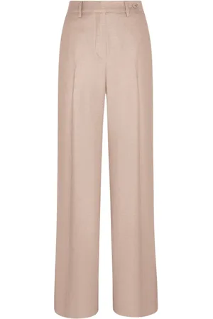 Kiton Broeken, Dames, Bruin, M, Wol, Beige Zijden Broek Napolitaanse Stijl