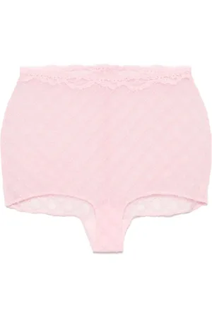 Gucci Ondergoed, Dames, Roze, M, Roze Semi-Transparante Elastische Tailleband Ondergoed