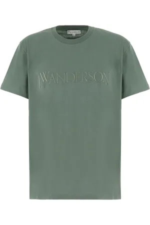 J.W.Anderson Tops, Heren, Groen, S, Katoen, Stijlvol T-shirt