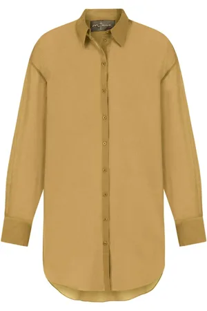 Cortana Blouses & Shirts, Dames, Geel, XL, Katoen, Matias, katoenen voile shirt goud