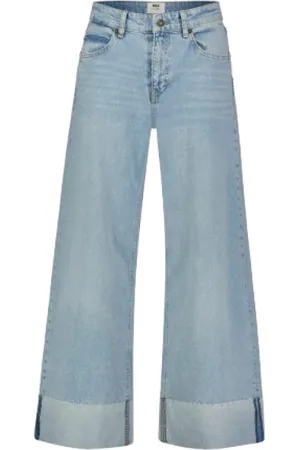 Mac Jeans, Dames, Blauw, L, Denim, Superwijde Denim Jeans